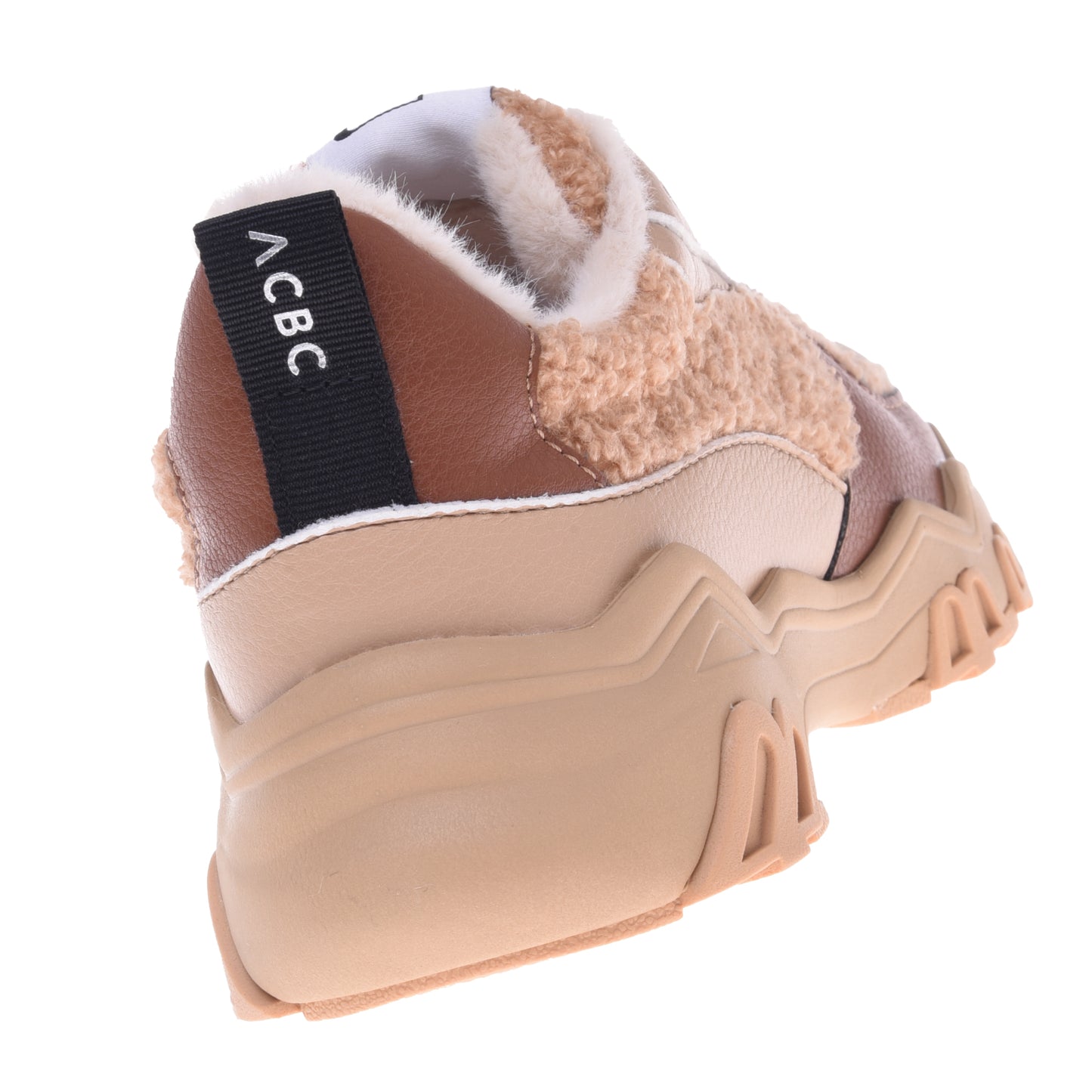 Baskets en simili cuir beige
