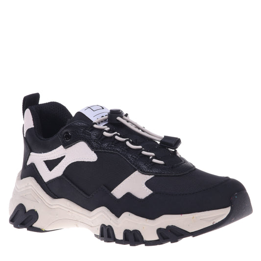 Baskets noires en simili cuir