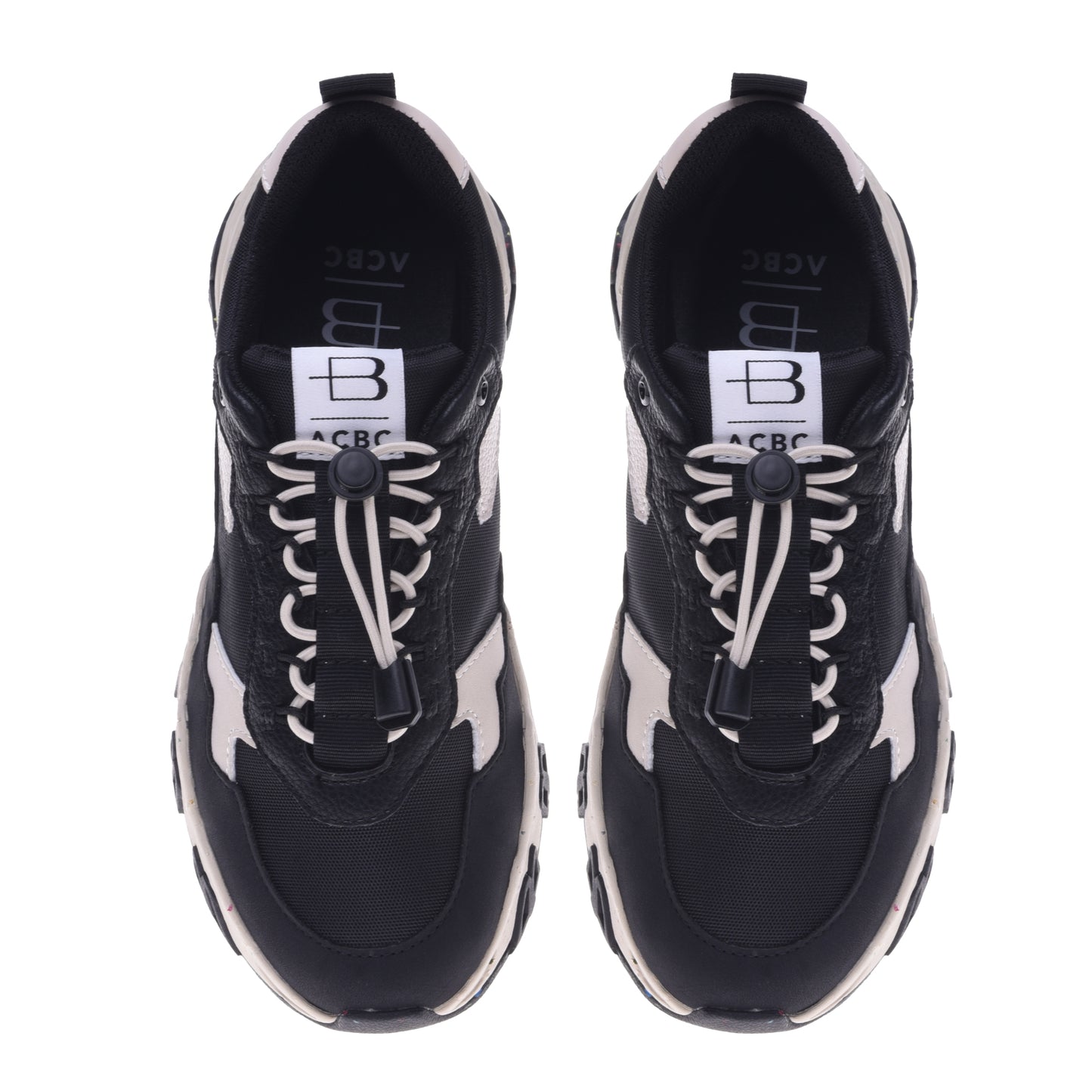 Baskets noires en simili cuir