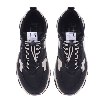 Baskets noires en simili cuir