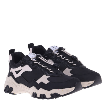 Baskets noires en simili cuir