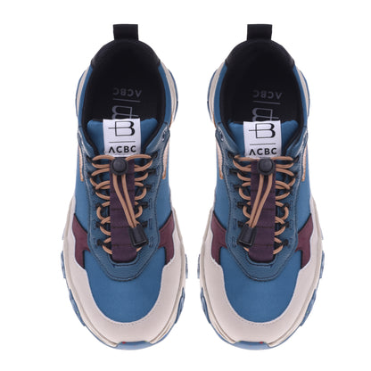 Baskets bleu clair en simili cuir