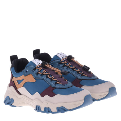 Baskets bleu clair en simili cuir