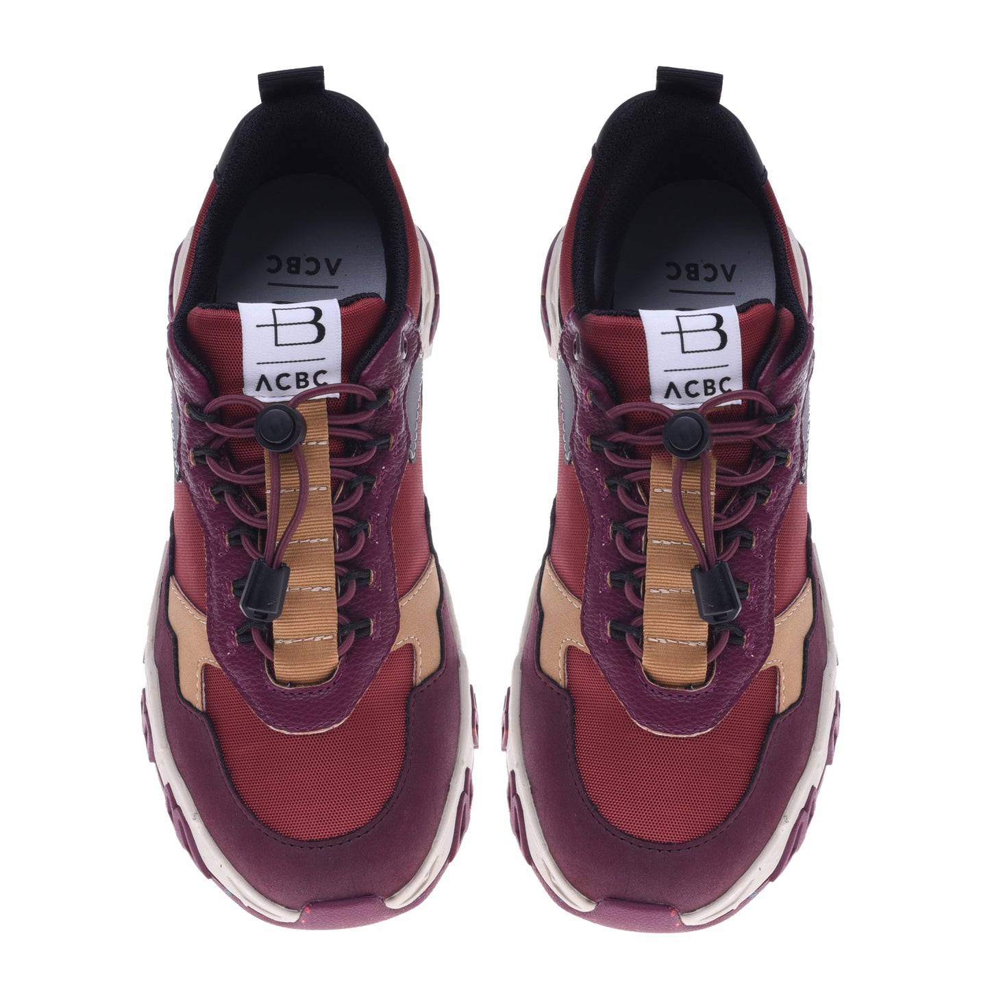 Baskets en simili cuir bordeaux