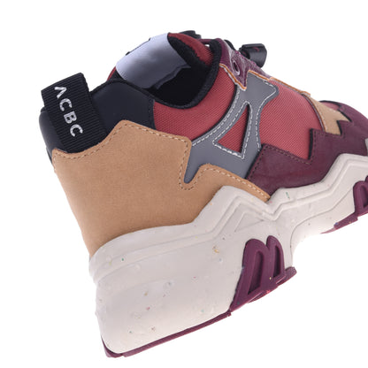 Baskets en simili cuir bordeaux