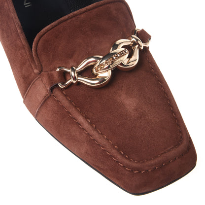 Mocassini in camoscio marrone