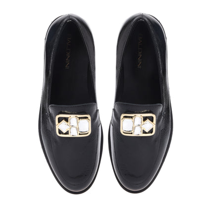 Black naplak loafers
