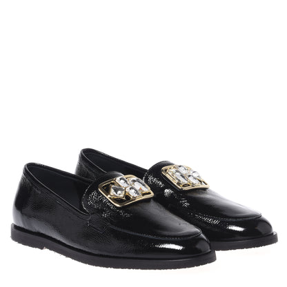 Black naplak loafers