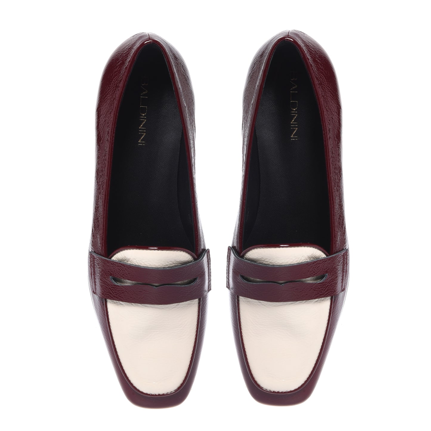 Mocassini in naplak bordeaux e bianco
