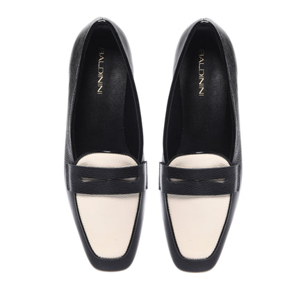 Black and white naplak loafers