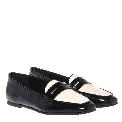 Black and white naplak loafers