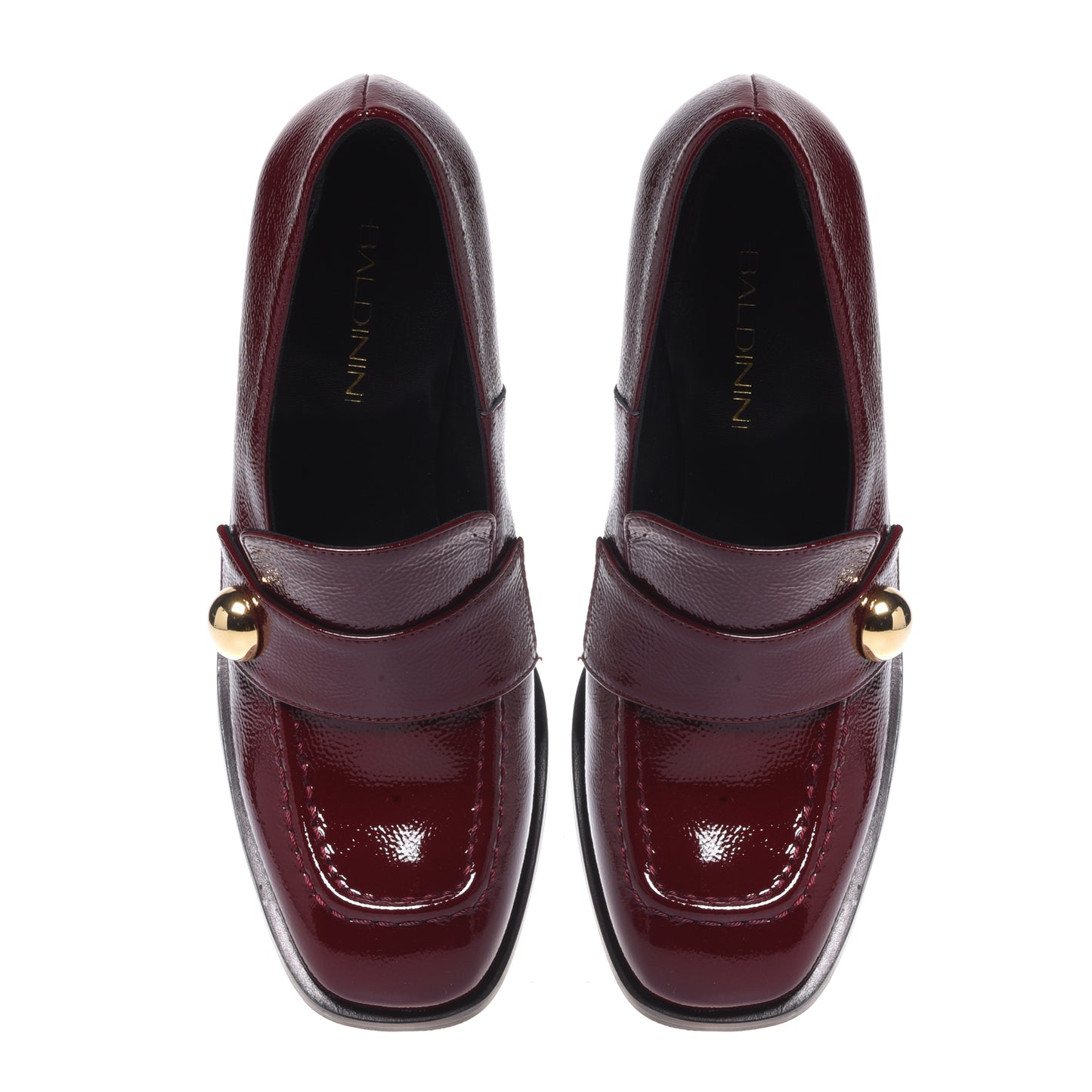 Mocassins bordeaux à talons en naplak