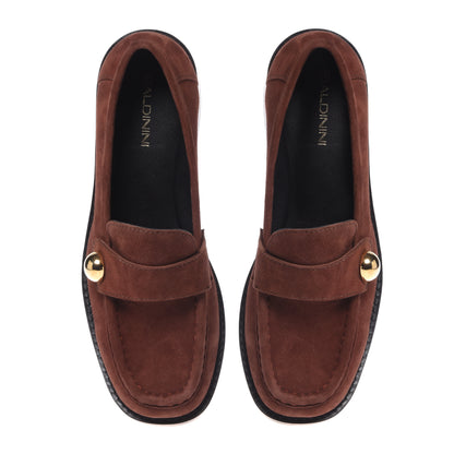 Mocassini in camoscio marrone