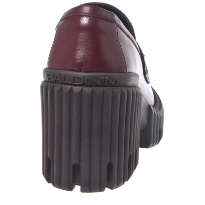 Mocassins bordeaux en daim et cuir