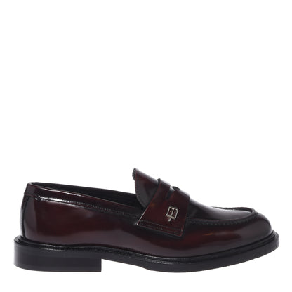 Burgundy leather loafers