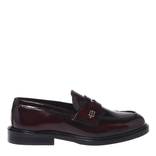 Burgundy leather loafers