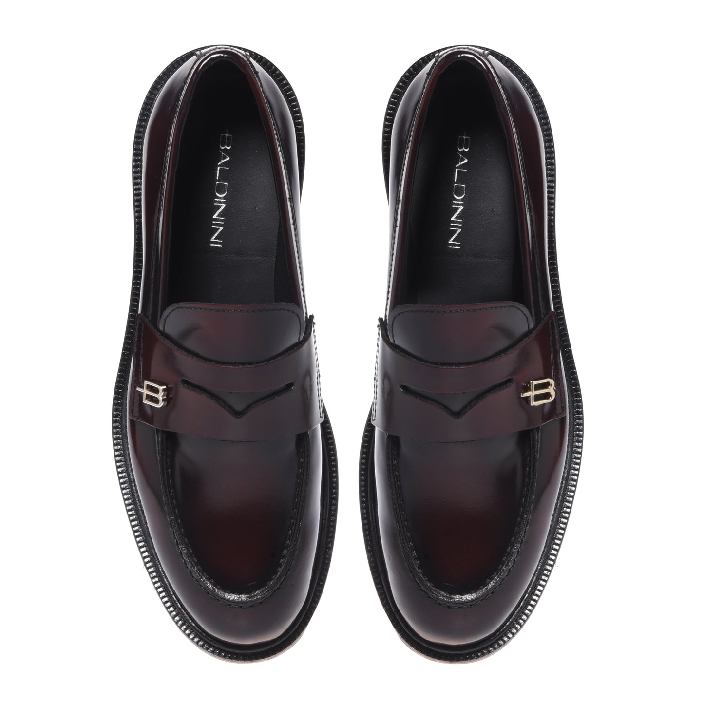 Burgundy leather loafers