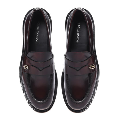 Burgundy leather loafers