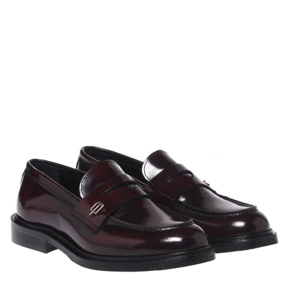 Burgundy leather loafers