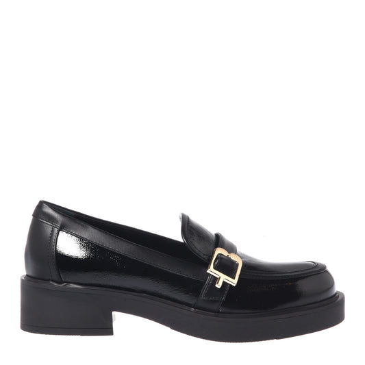 Black nappa loafer
