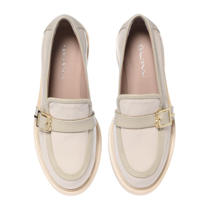 Vanilla nappa and leather loafers