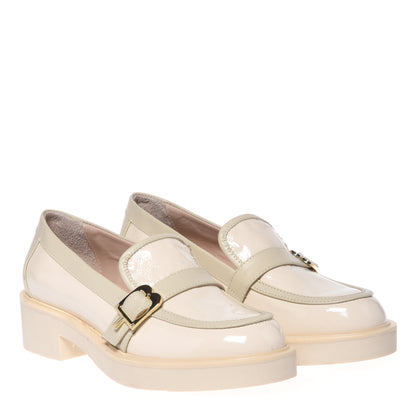 Vanilla nappa and leather loafers