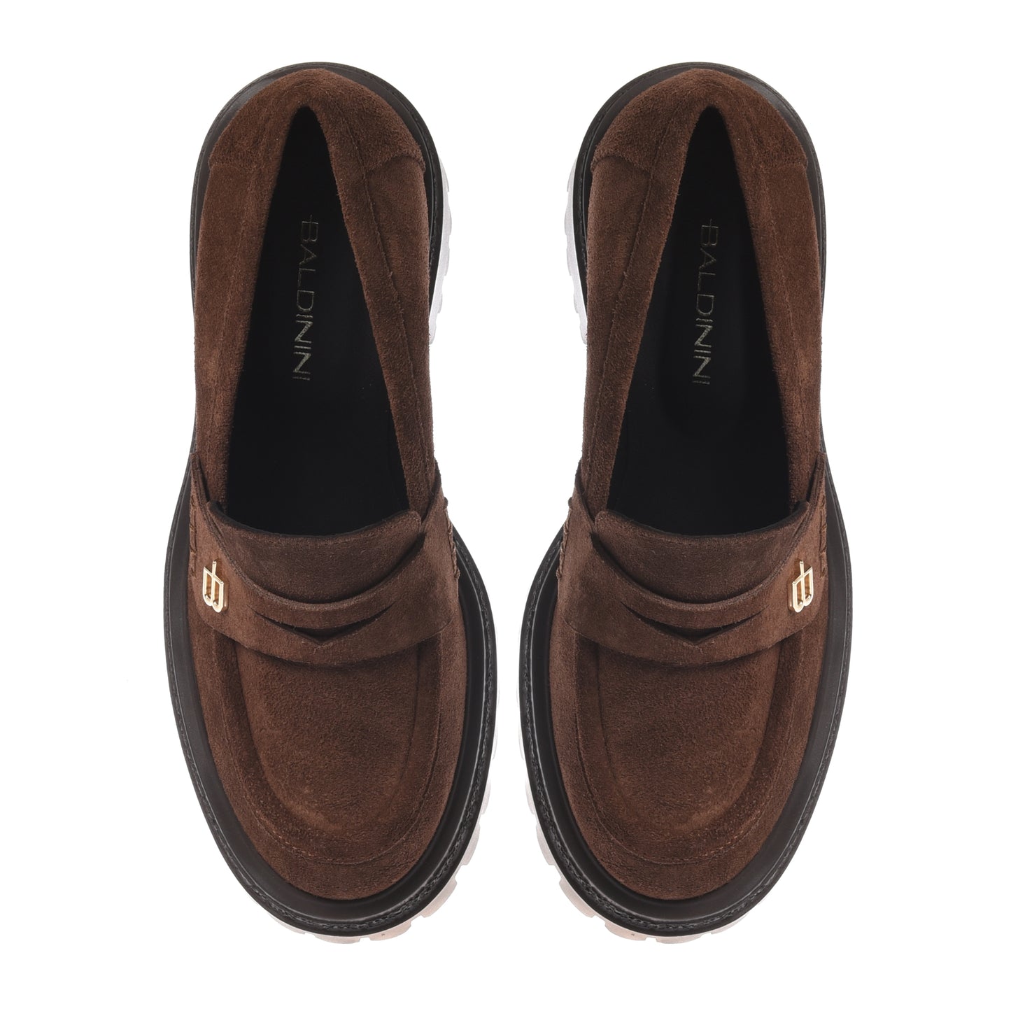 Dark brown suede loafers