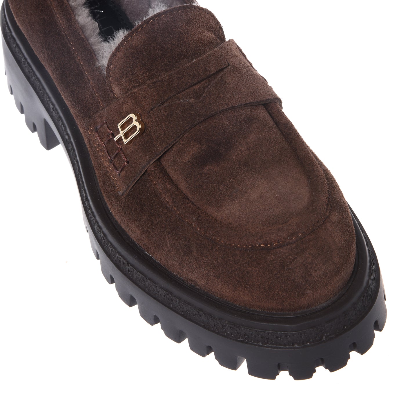 Dark brown suede loafers