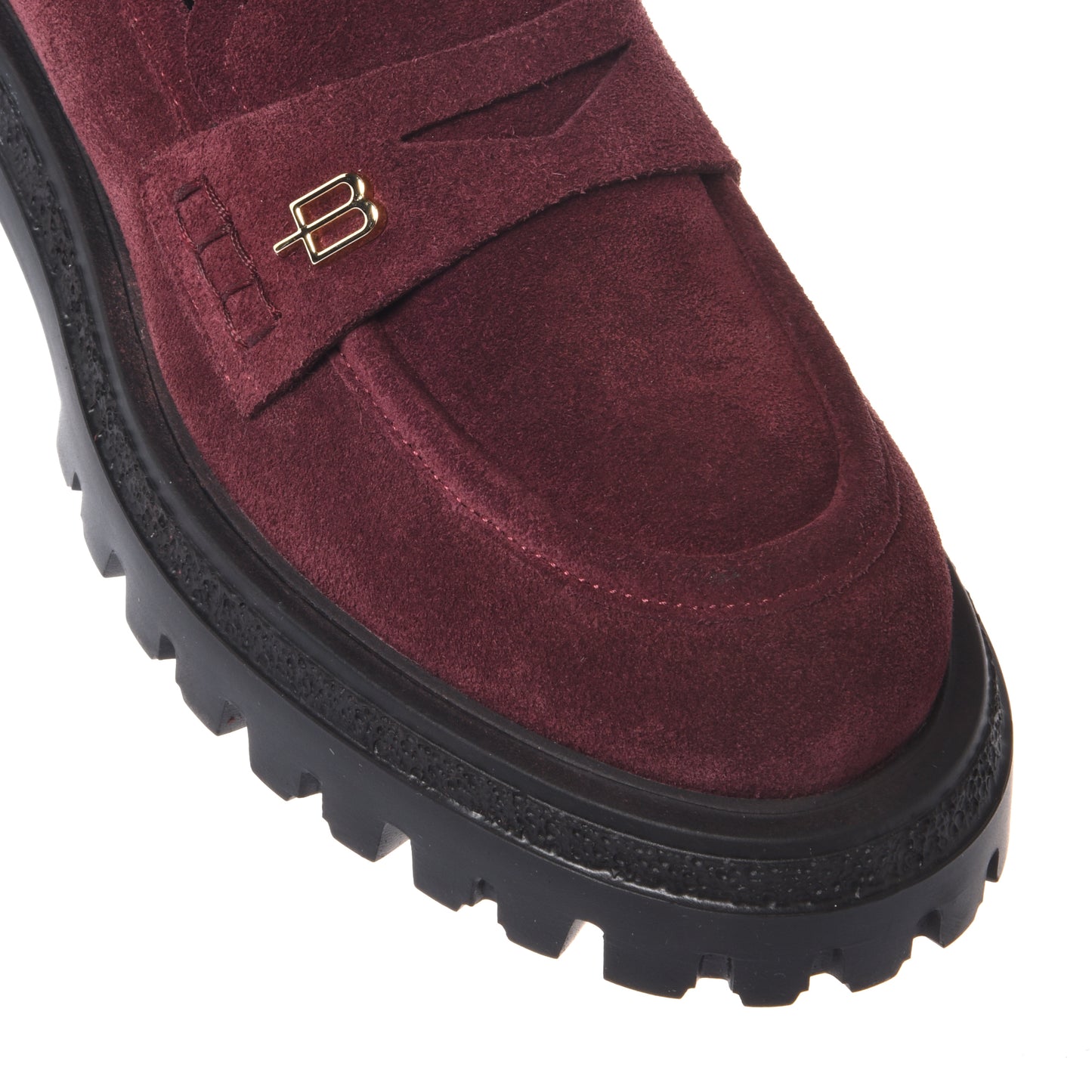 Burgundy suede loafers