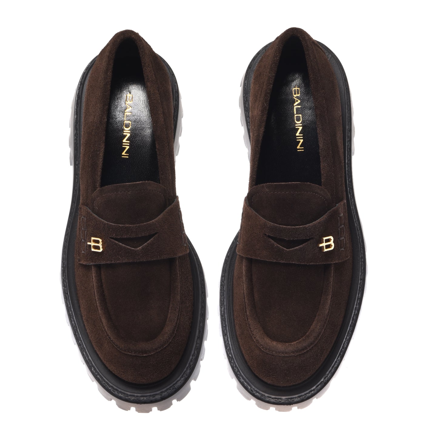 Dark brown suede loafers