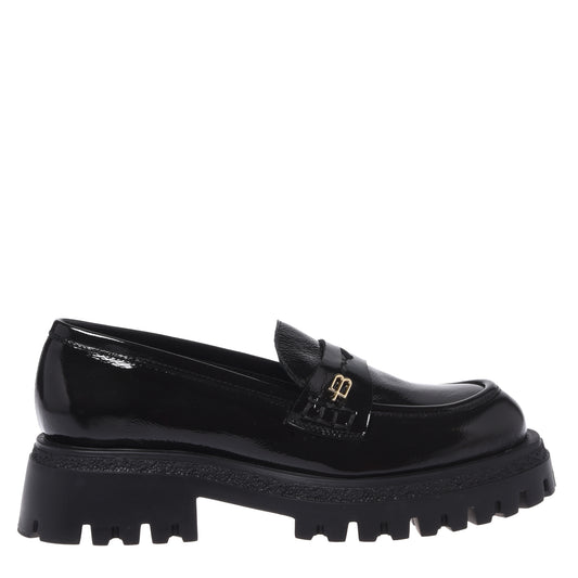 Black naplak loafers