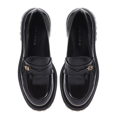 Black naplak loafers