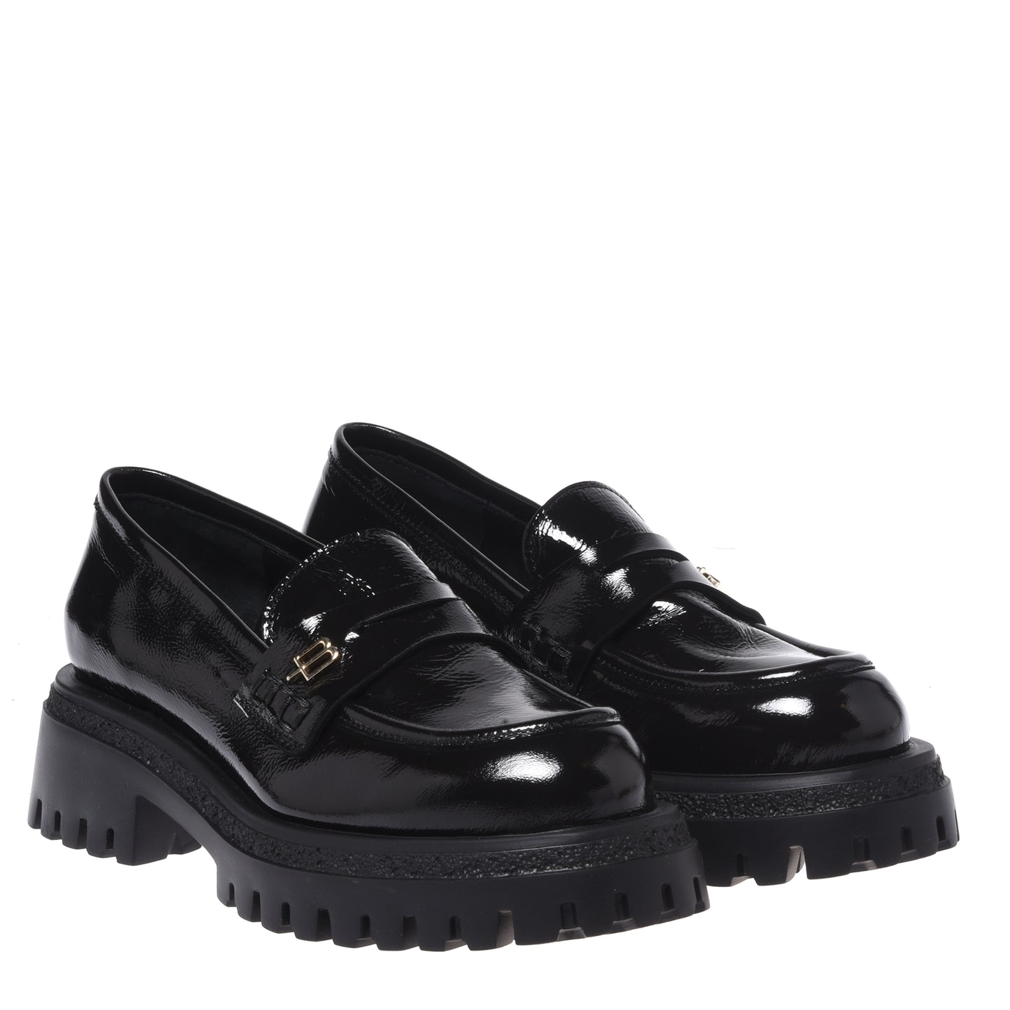 Black naplak loafers