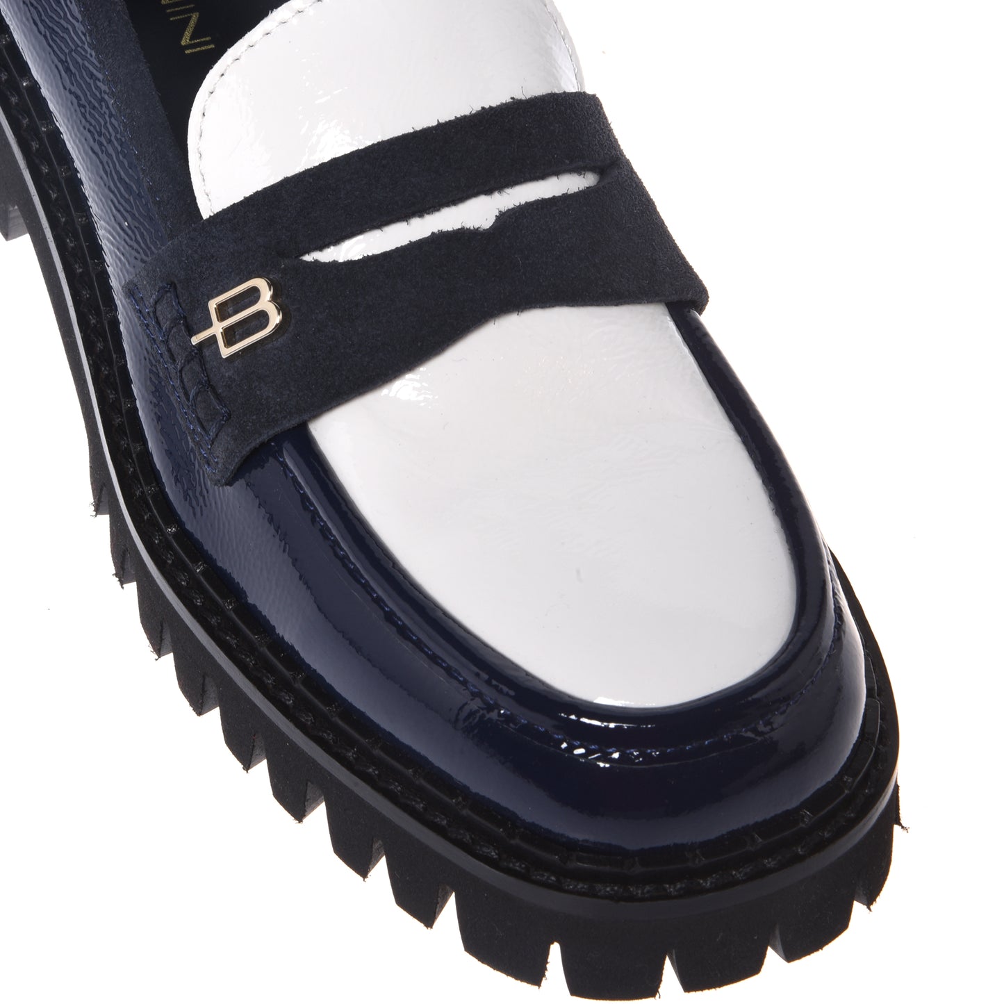 Mocassins bleu et blanc en naplak