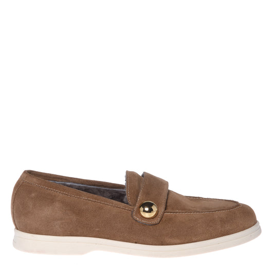 Mocassins beiges en daim