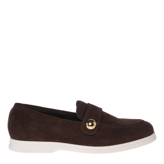 Mocassins marron foncé en daim