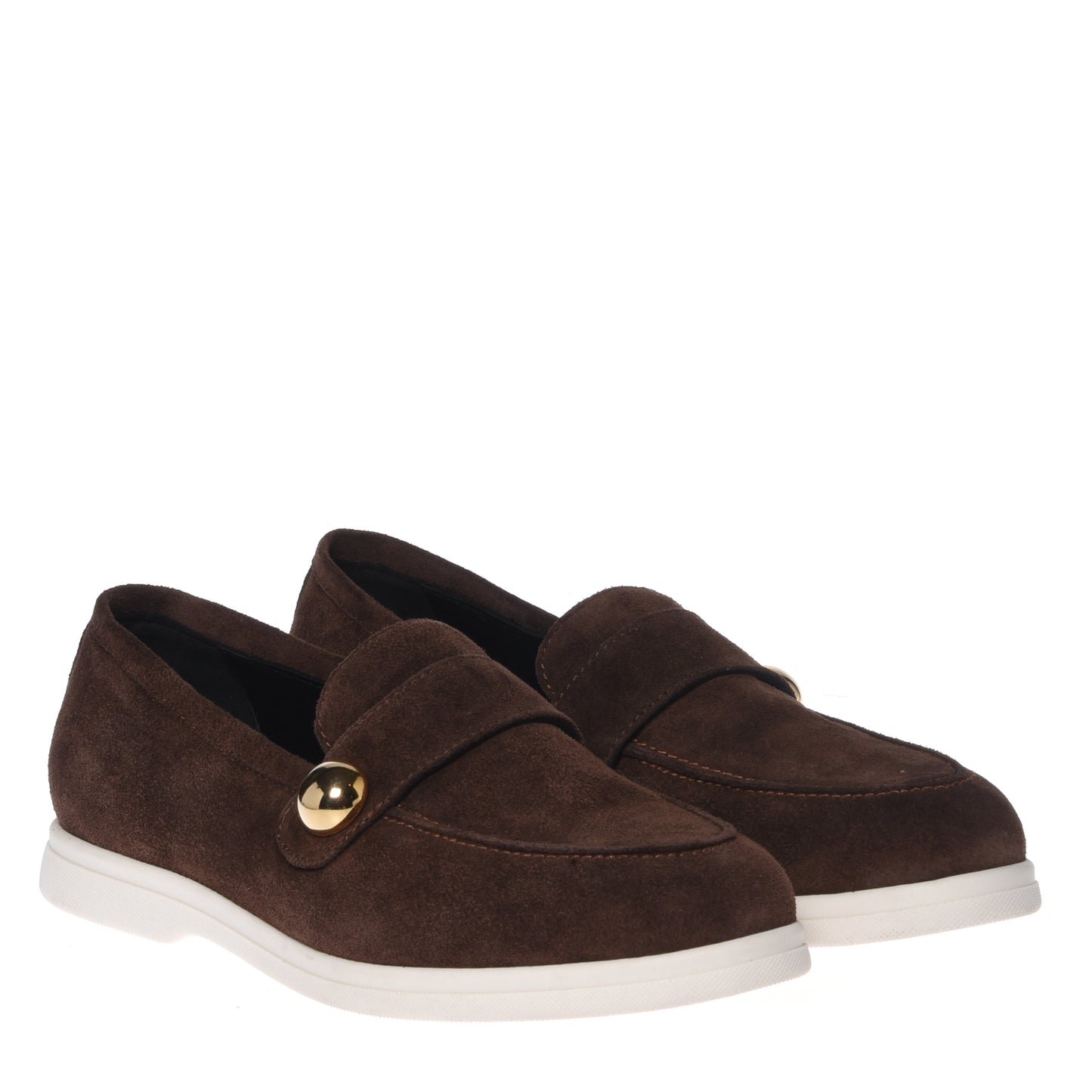 Mocassins marron foncé en daim