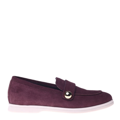 Mocassins bordeaux en daim