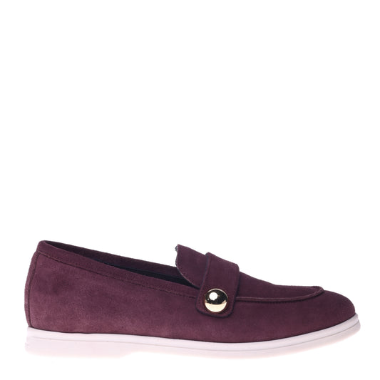 Burgundy suede loafers