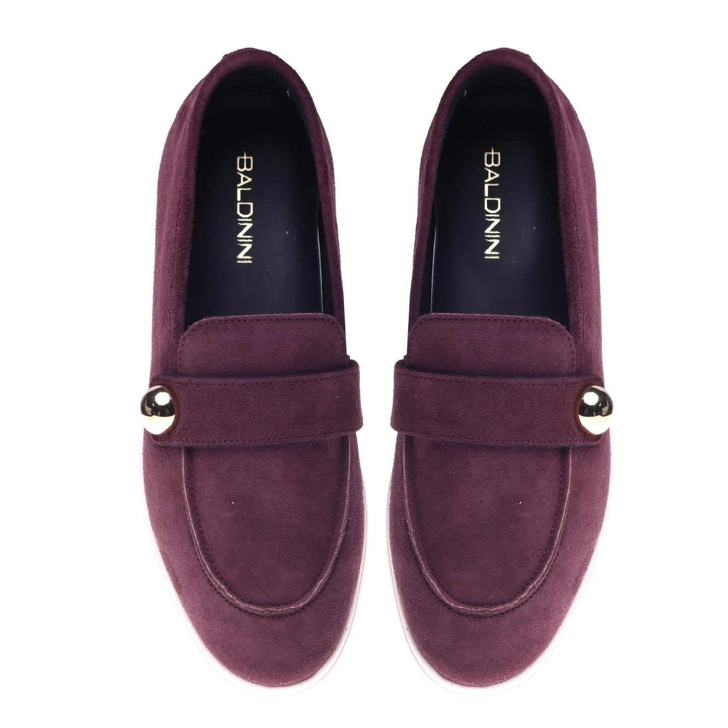Mocassins bordeaux en daim