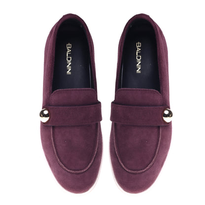 Mocassins bordeaux en daim