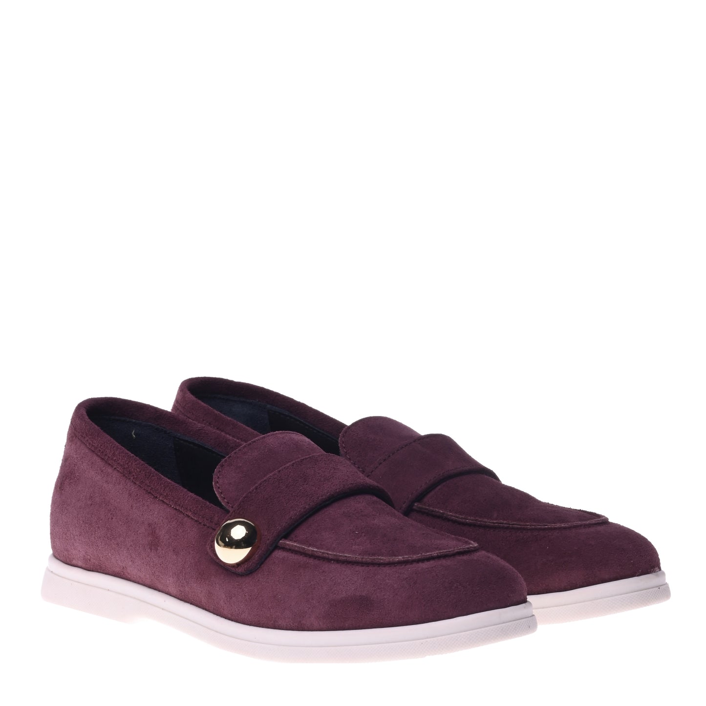 Mocassins bordeaux en daim