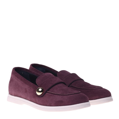 Mocassins bordeaux en daim