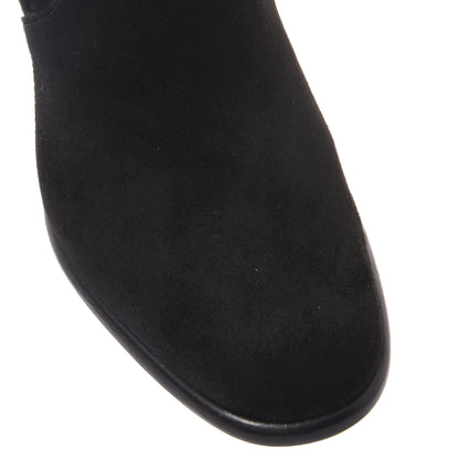 Stivali in pelle scamosciata conciata al vegetale nera