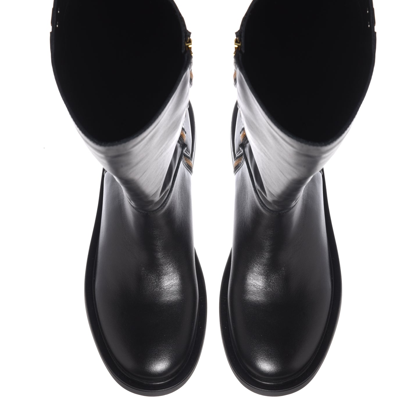 Black leather boots