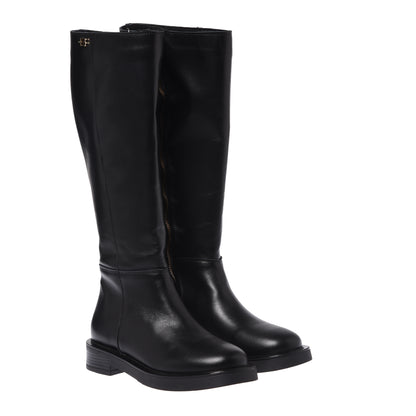 Black leather boots