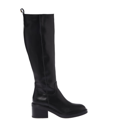Black leather boots