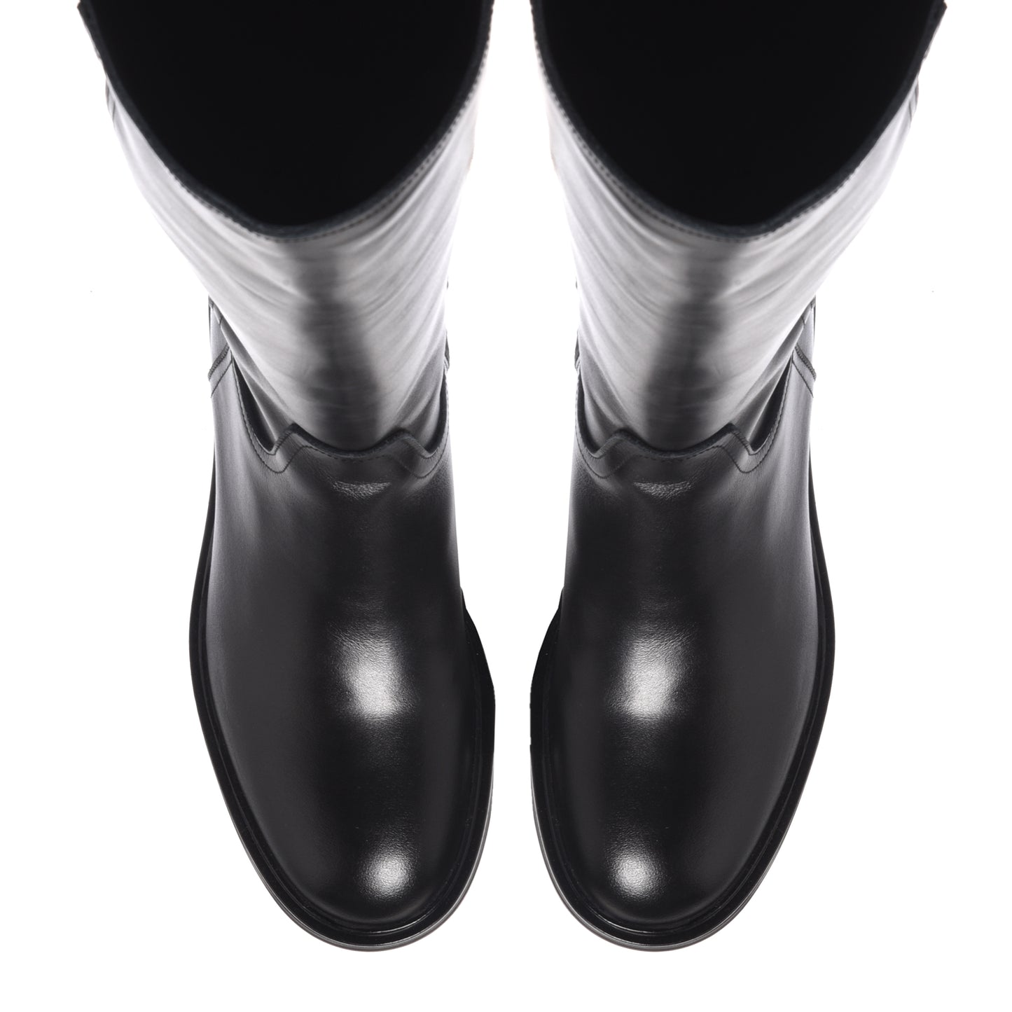 Black leather boots