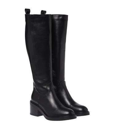 Black leather boots