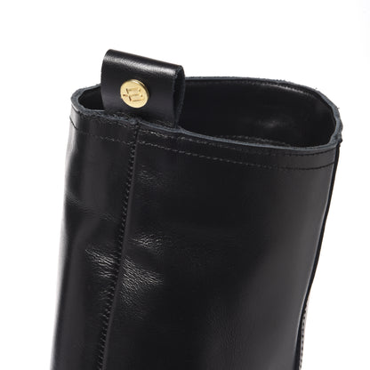Black leather boots